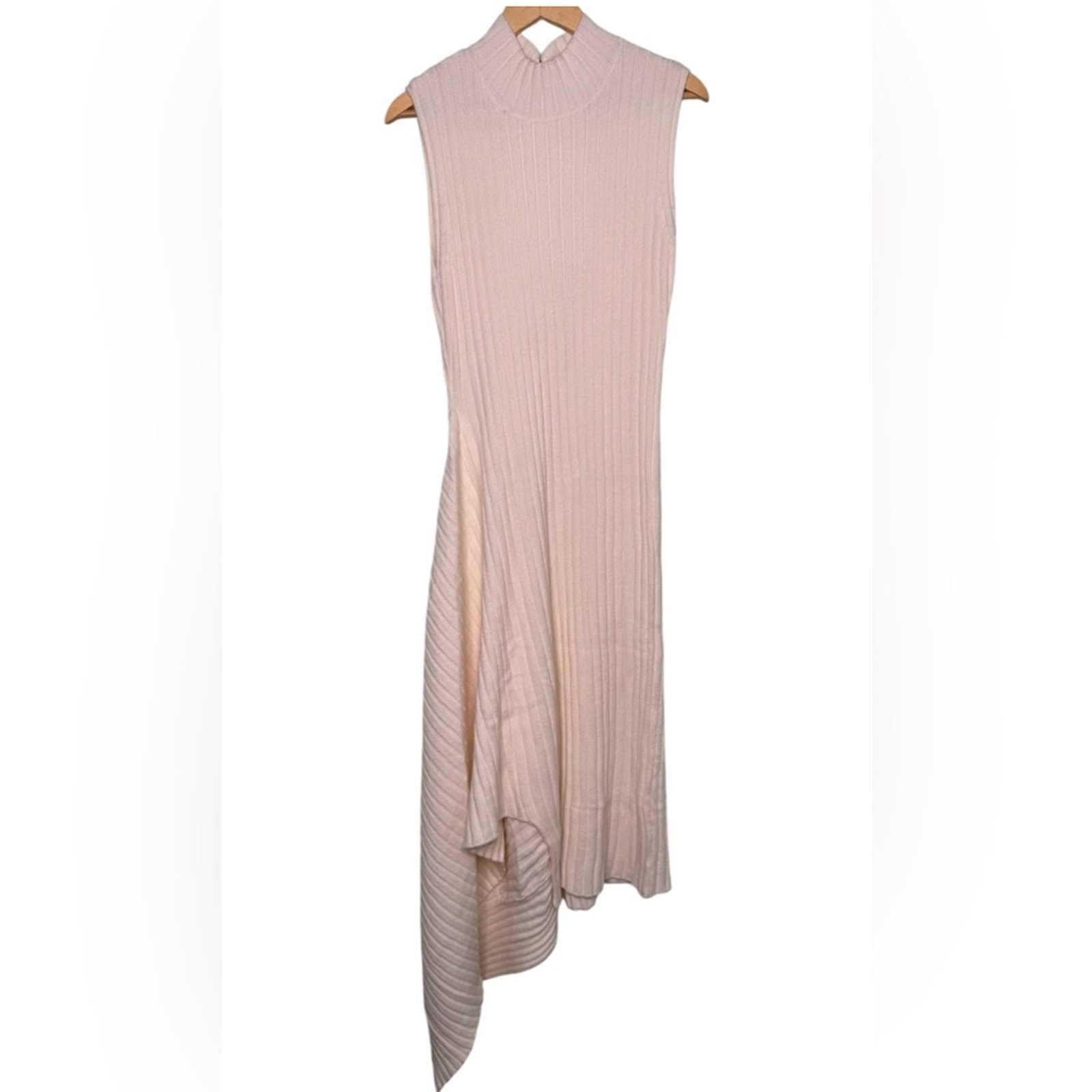 Rebdolls Beige Josephine Knit Asymmetrical Hem Midi A Line Dress Nwt Size Large — image 5 of 7